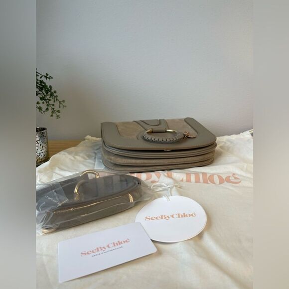 SEE BY CHLOE Hana shoulder bag, grained and suede cowhide with adjustable strap - Picture 8 of 11